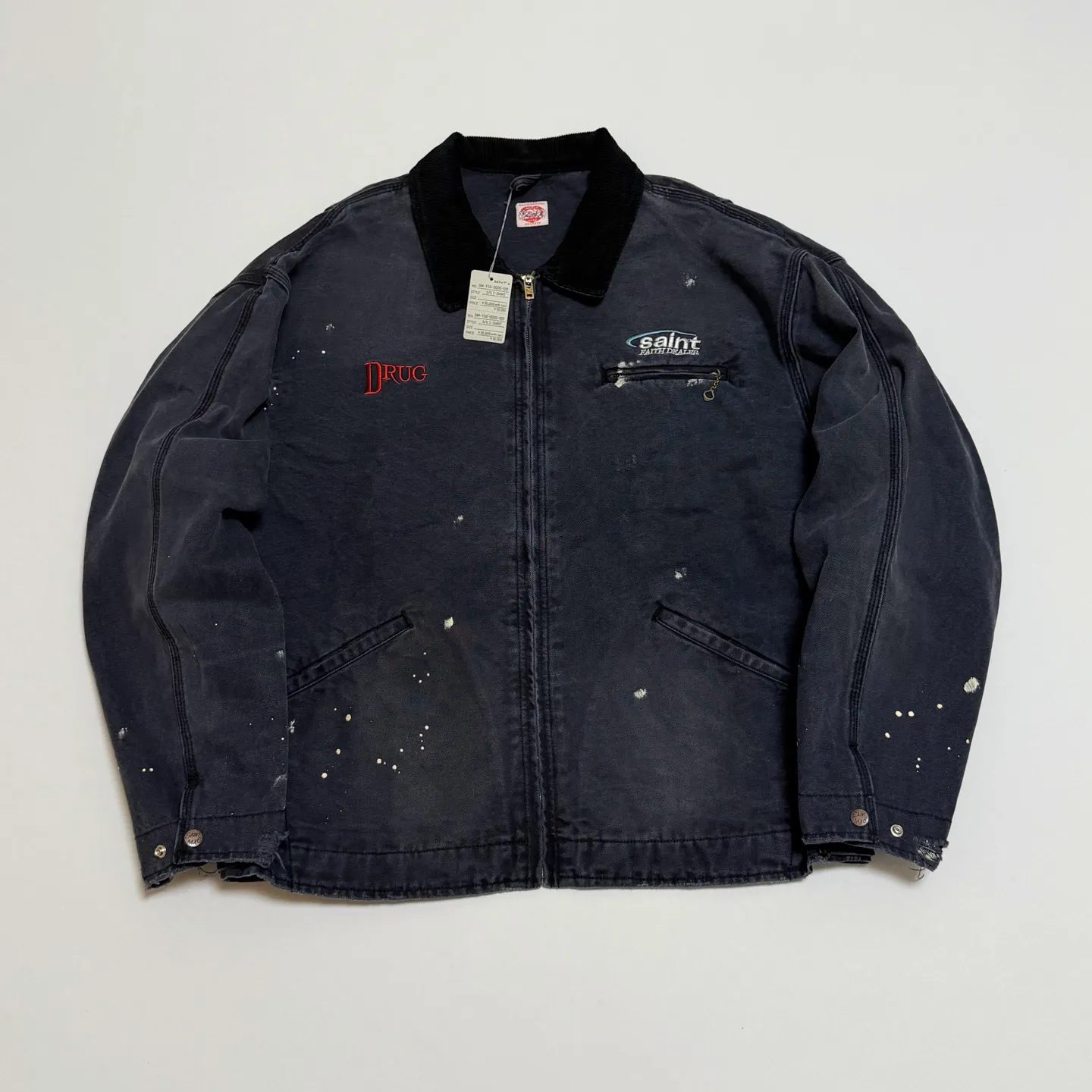 More details SAINT Mxxxxxx DETROIT JACKET/DRUG/BLK Detroit Workwear Washed Distressed Jacket Washed Black S-XL
